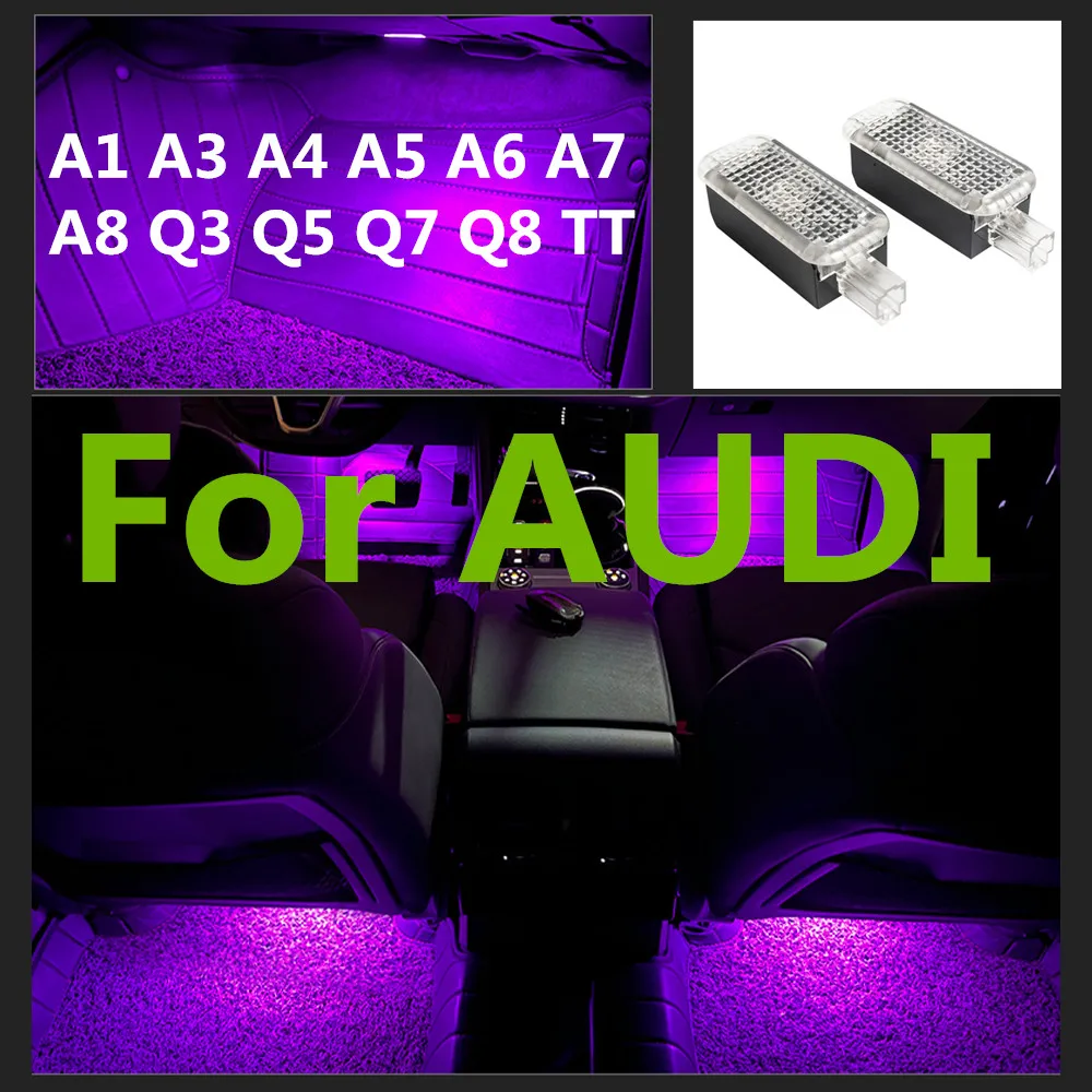 Luz LED para Interior de coche, lámpara de atmósfera RGB para Audi TT Q3 Q5 Q7 A1 8X A4 B7 B8 B9 A5 A6 C5 C6 C7 A7 A3 8P S3, Accesorios