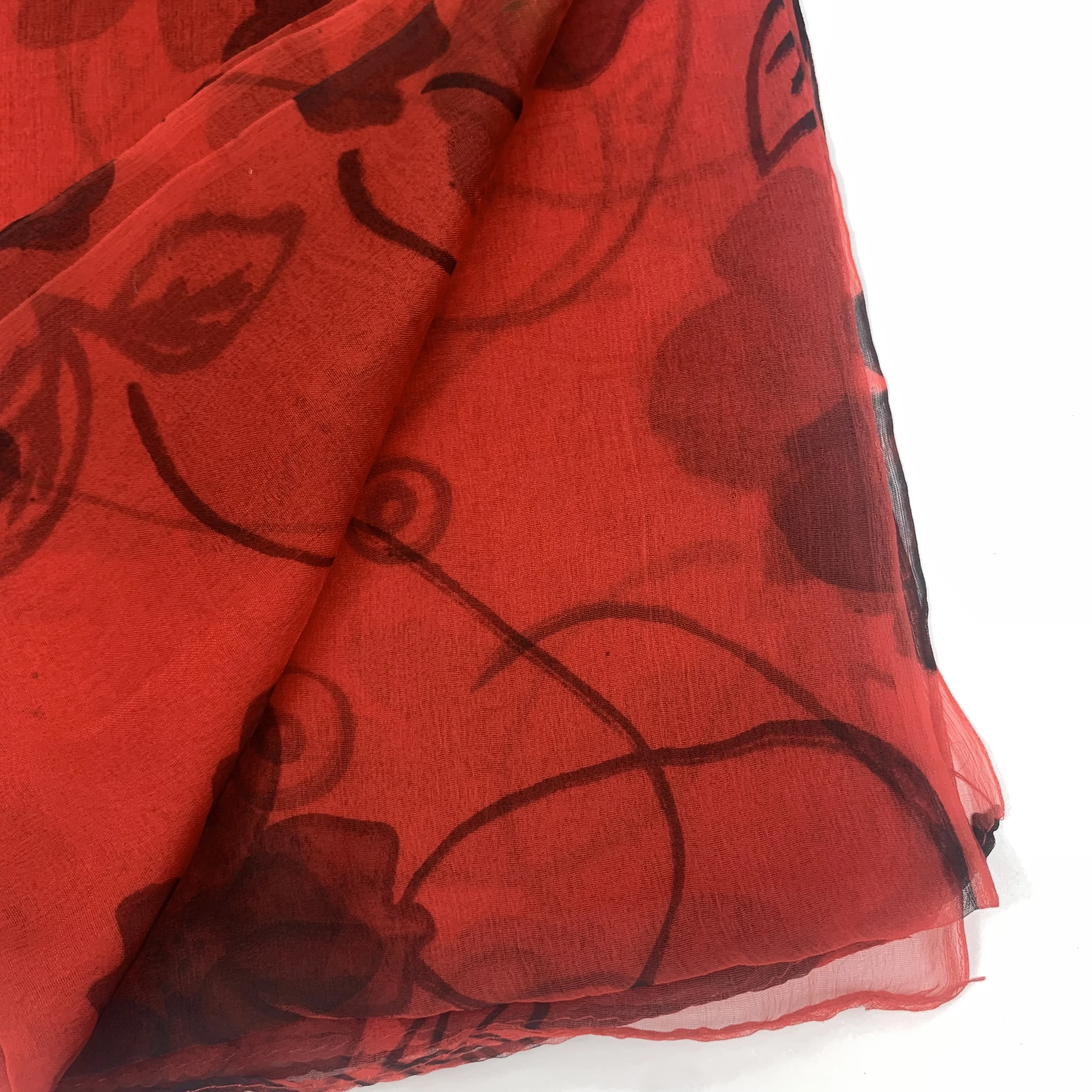 100%  pure silk scarf  scarves  brand new fashion scarves 110Cm*180Cm Neckerchief  hijabs  long silk scarves red leaves