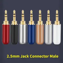 Jack 2.5mm Connector Audio Headphones Plug Speaker Terminal 3 Pole 2.5 Conector Solder 4.2mm Earphone Cable 7 Colors Metal Shell