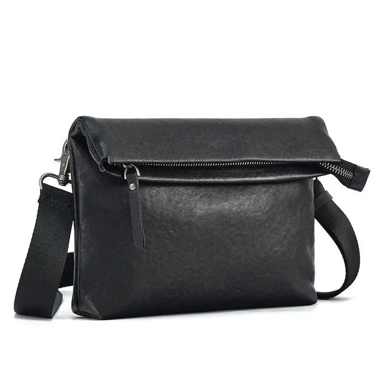 

New multi-functional genuine leather men's crossbody bag genuine leather single-shoulder crossbody bag men casual commuting bag