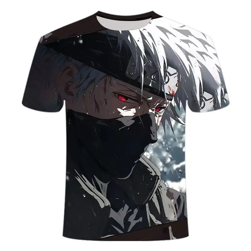 2025 الصيف الساخن بيع ناروتو نمط سلسلة 3D طباعة العصرية شخصية طاقم الرقبة قصيرة الأكمام T-Sh #4
