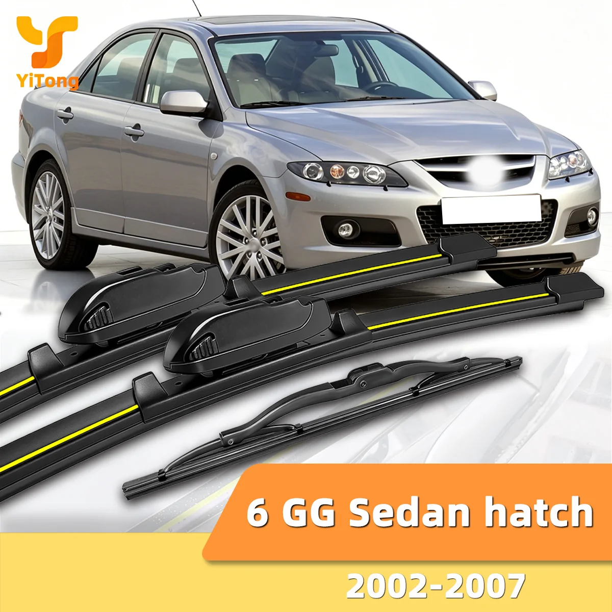 Geeignet für Mazda 6 GG Sedan Hatch 2002–2007. Vordere und hintere Scheibenwischer. Langlebiges Zubehör für Autoscheiben 2004 2005
