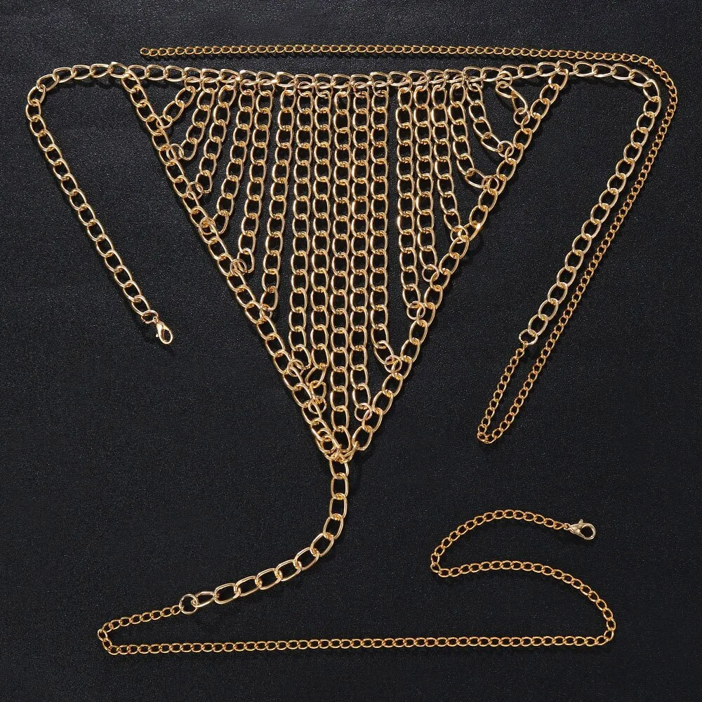 بيان الخصر سلسلة معدنية سلسلة سراويل رفيعة للنساء مثير مجوهرات للجسم فاسق الخصر سلسلة الملابس الداخلية بيكيني الزينة