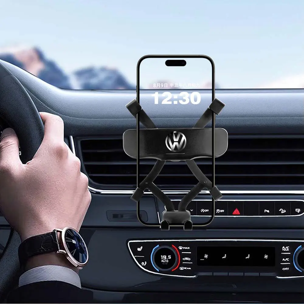 Black Phone Holder Universal Phone Holder Mobile Shockproof Bracket For Volkswagen VW Golf 4 6 7 GTI Tiguan Passat B5 B6 Caddy