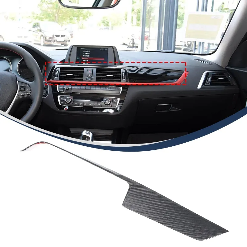 Tira de Panel embellecedor de consola central de fibra de carbono Real para BMW 2017-2019 importado 1/2 Series F20 F21 F22 F23 accesorios de coche