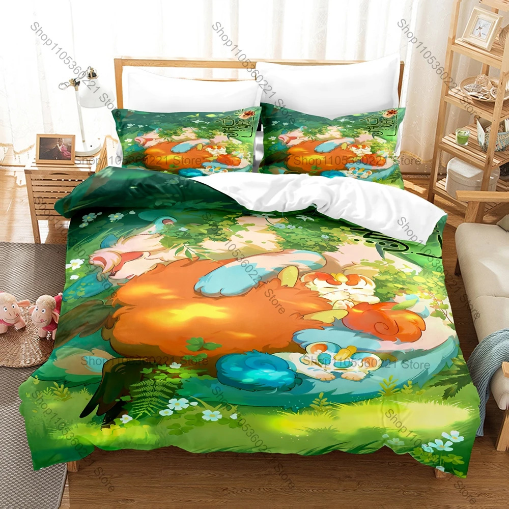 Cool Fabulous Beasts Magical Unicorn Dragon Phoenix Myth Creature HD Print Bedding Set Duvet Cover + 2 Pillowcases Fantasy Room