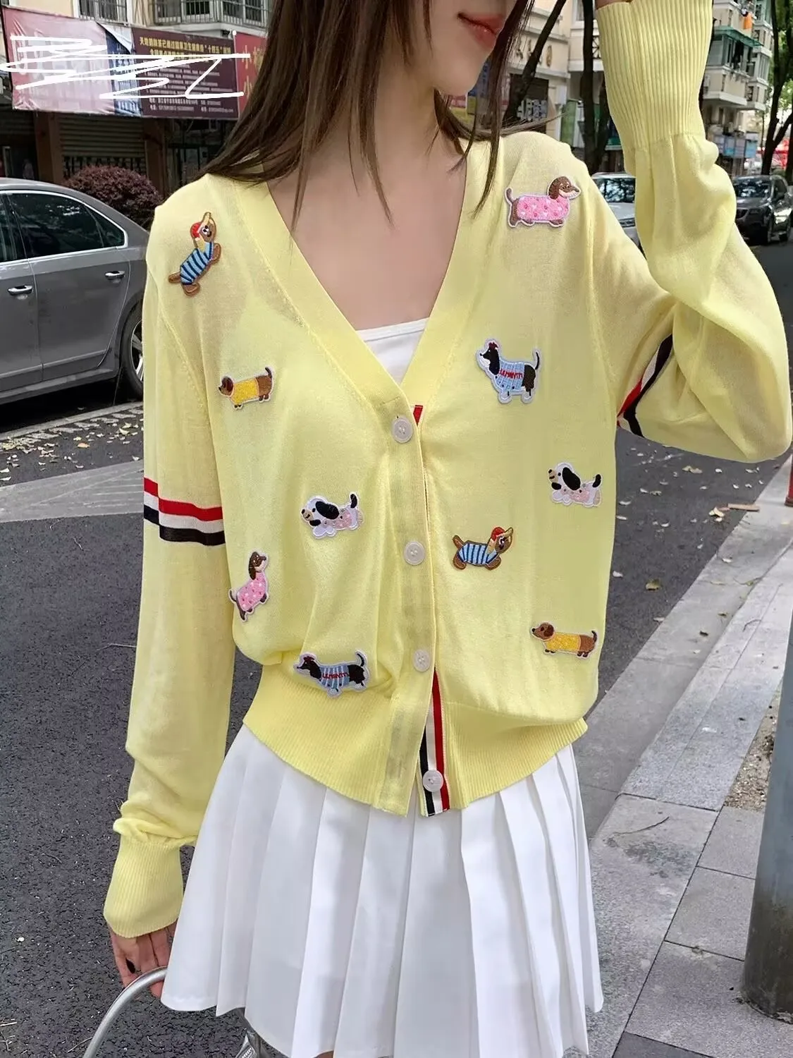 

Womens Knitted Cardigan Cartoon Sweater Spring