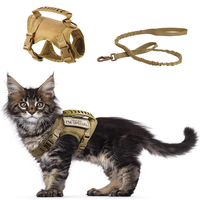 Tactical cat harness for outdoor walking of kittens and puppies, used for walking to prevent escape, soft mesh, easy to wear