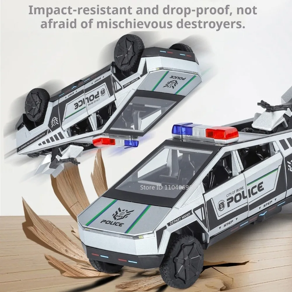 1:32 Pickup Hellcat Politieauto Speelgoedmodellen Legering Diecast Deuren Geopend Trek Schokabsorptie Geluid Licht Kid Interactief Speelgoed