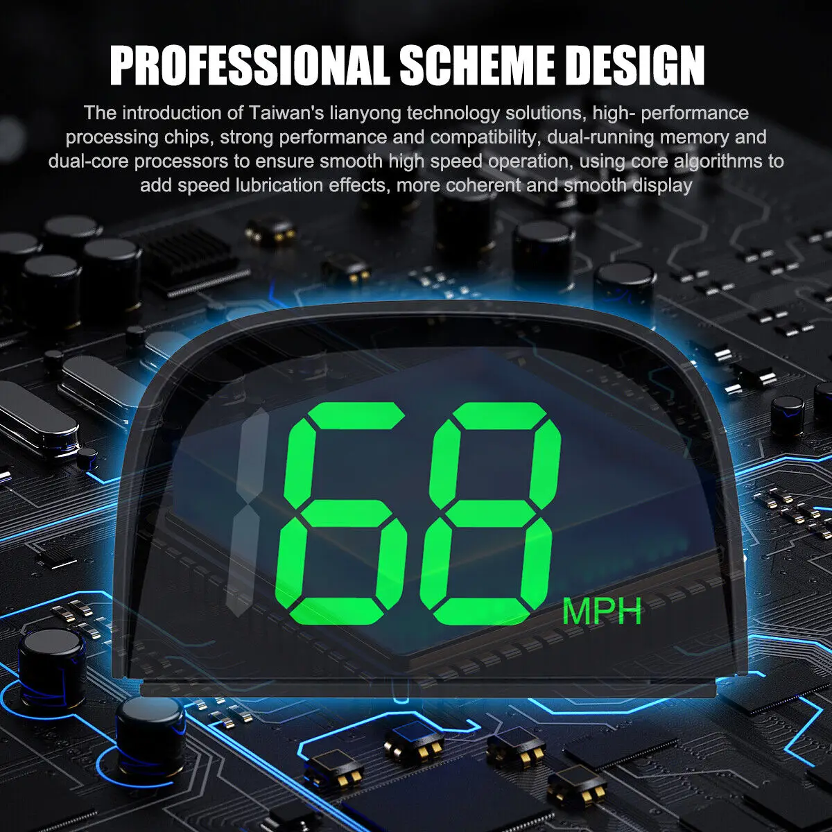 1PC General Motors Head Up HD Display GPS Speedometer Digital HUD Windshield Projector Automotive Electronic Accessories