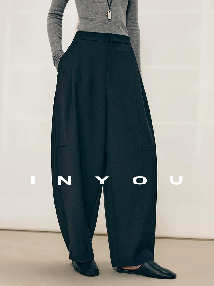 

Laceel Early Spring Loose Lazy Curved Knife Lantern Loose Comfortable Airy Casual Pants Women High Waist Polyester Fiber