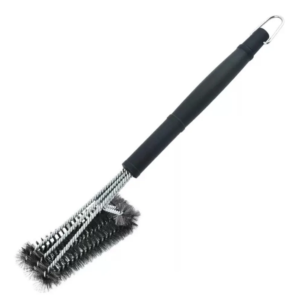 BBQ Grill Brush Stainless Steel Barbecue Cleaning Brush Easily Remove Dirt for Grill Washable and Rust Free Kitchen Accessories
