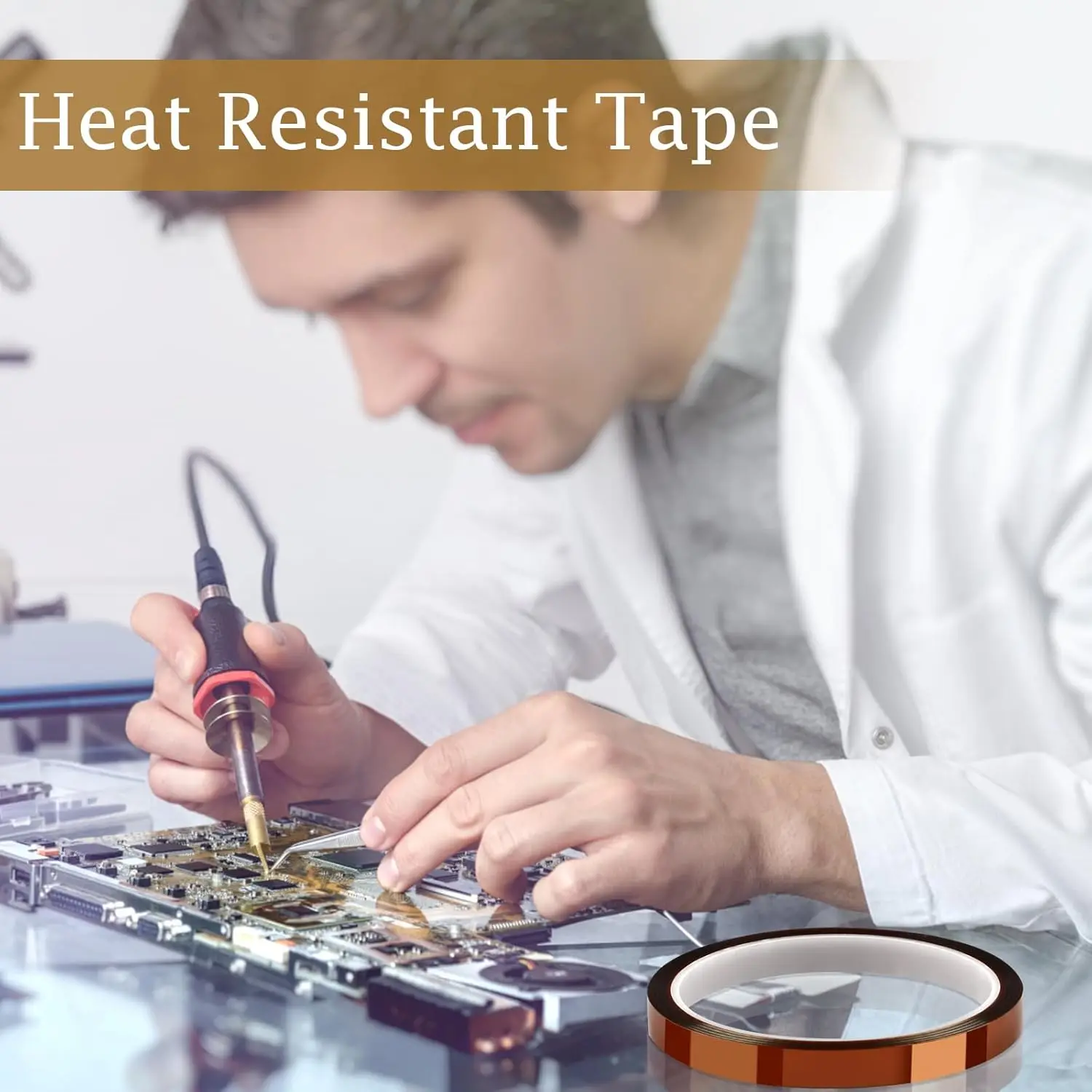 Полиимидная клейкая лента BGA PCB Защита 3D-печатной платы Высокотемпературная термостойкая электронная изоляция