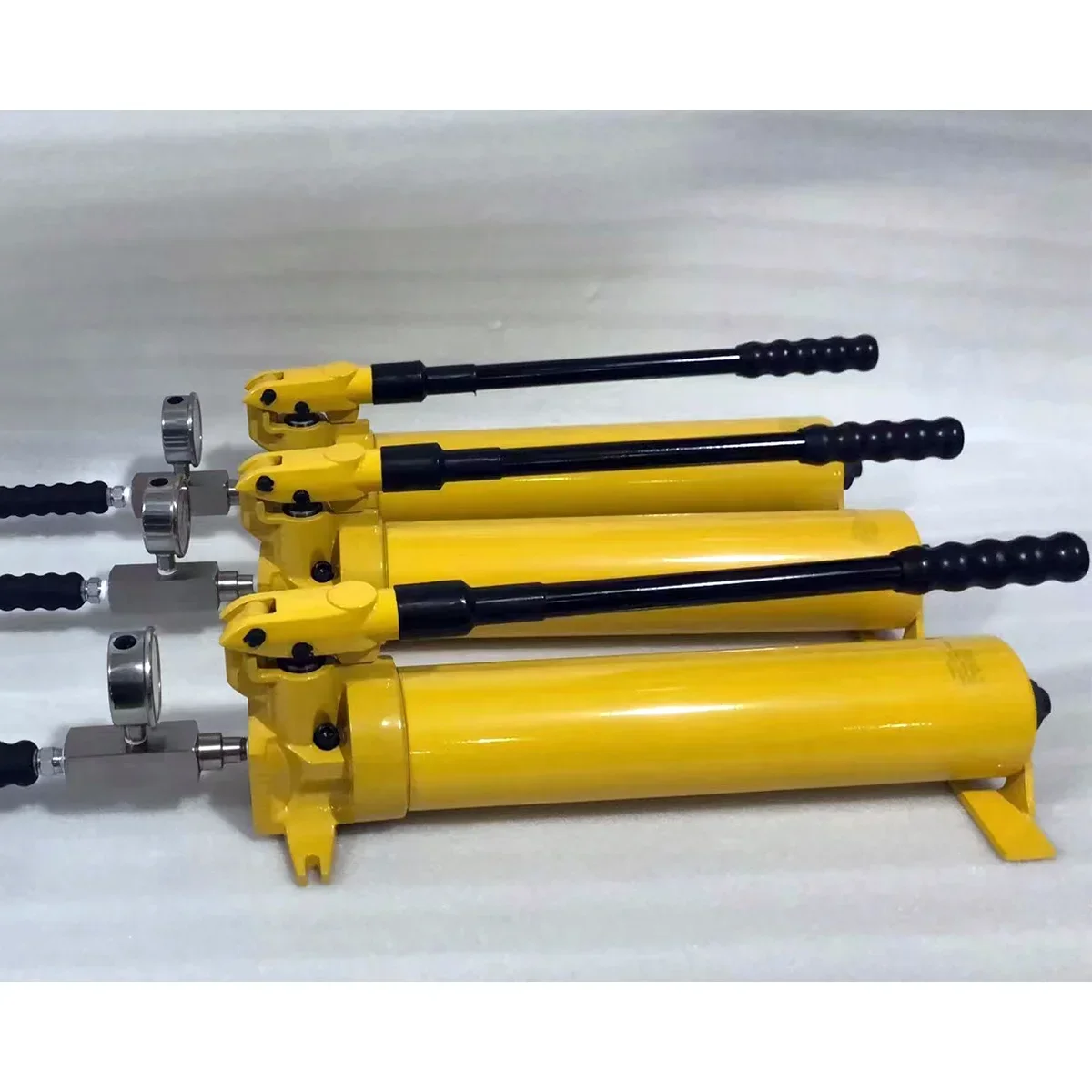 P-80, 2200 ml de aceite, bomba manual hidráulica de dos velocidades de simple efecto con manómetro y adaptador de manómetro