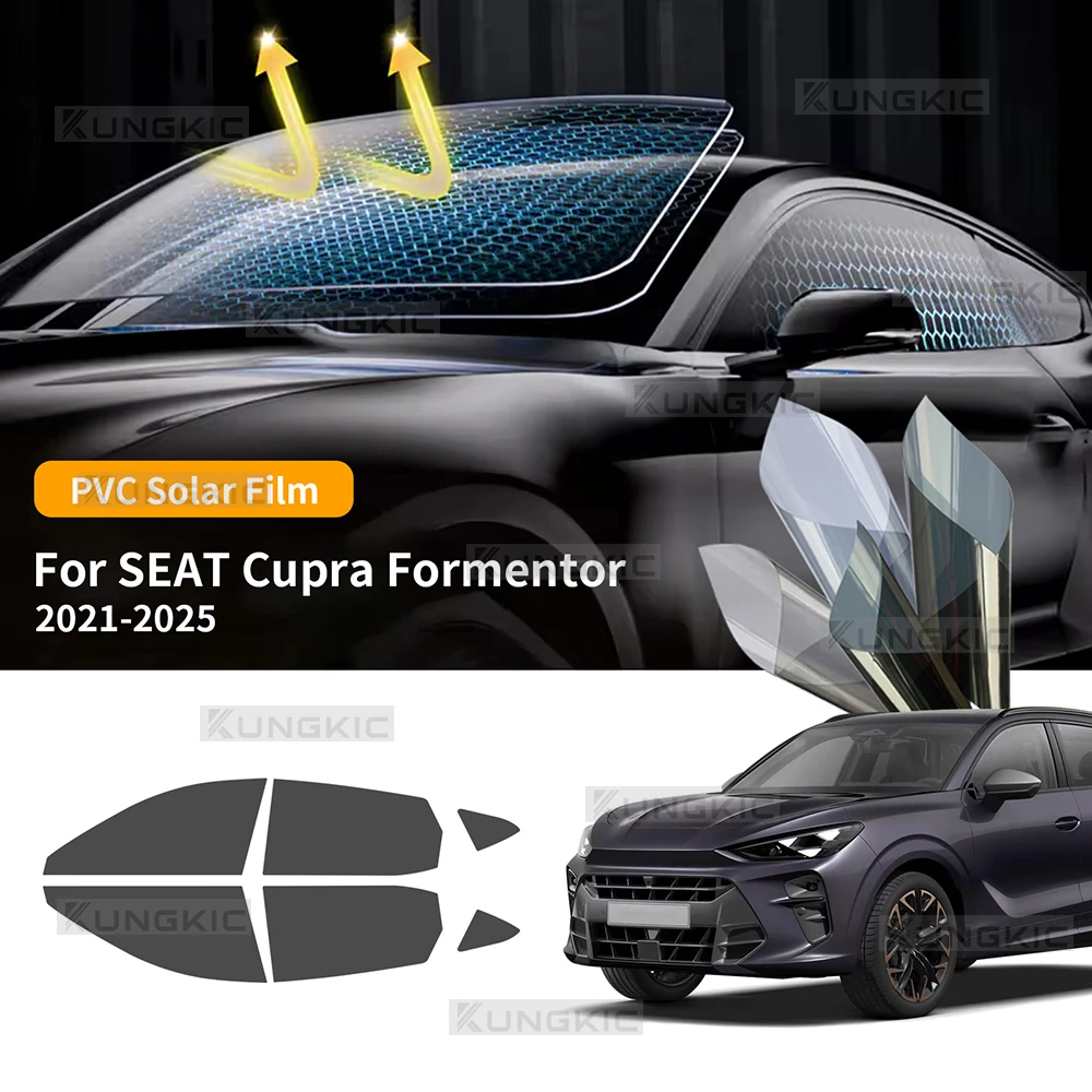 

Для SEAT Cupra Formentor 2021 2022 2023-2025 комплект предварительно вырезанной тонировочной пленки для окон автомобиля, тонированная солнечная пленка, защита от тепла и ультрафиолета