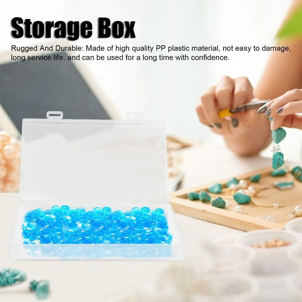 4pcs Transparent Transparent Plastic Box Flap Lid PP Hinged Cover Box Durable Stackable Clear Plastic Storage Office Supplies