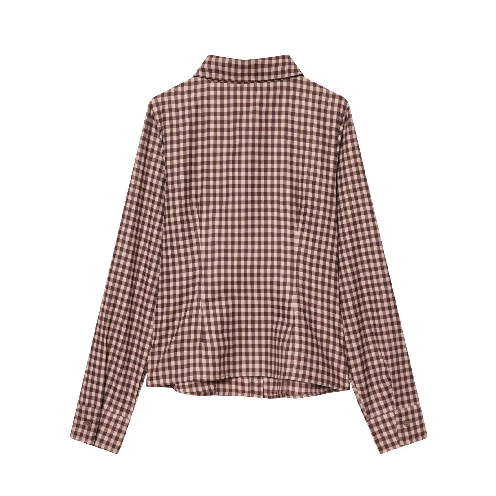 DiYiG WOMAN 2025 Winter New Fashion Plaid Print Shirt Retro Long Sleeve All-match Lapel Button-down Waist Top Blouses Mujer