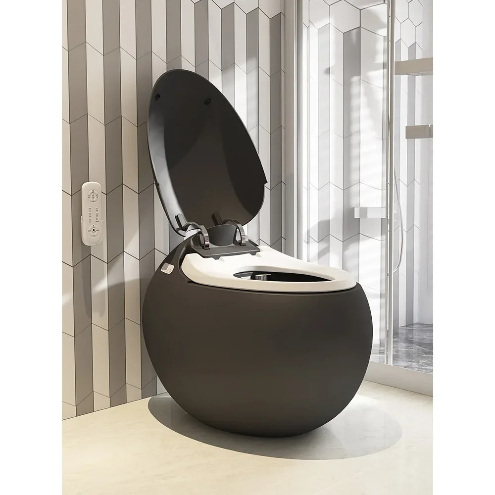 Earl David Round Black Smart Toilet Egg Type, Home Toilet, Creative Color Smart Toilet