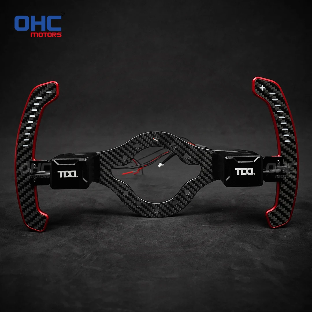 OHC LED Carbon Fiber Magnetic Paddle Shifter Universal Car Quick Release Steering Wheel Carbon Fiber Paddles With For Car