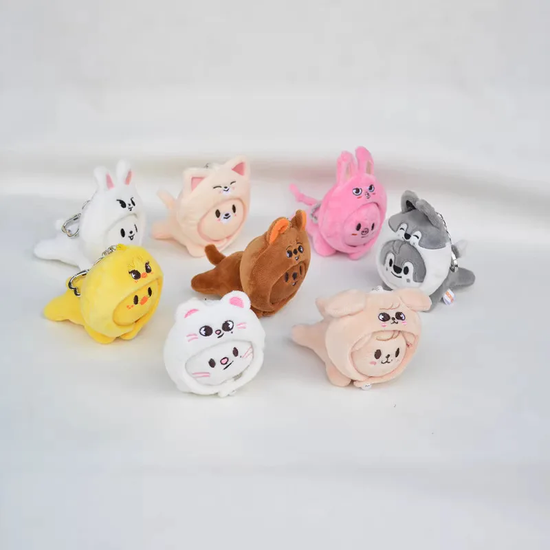 Muñeco de Peluche de Felix de STRAY KIDS, del Grupo SKZ, en Posición Boca Abajo, con Gorro, Lindo Colgante de Dibujos Animados, Llavero de Peluche, Regalo