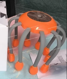 

Электрический массажер для кожи головы с 20 щетинками, вибрацией и красным светом для расслабления, доступен в оранжевом цвете