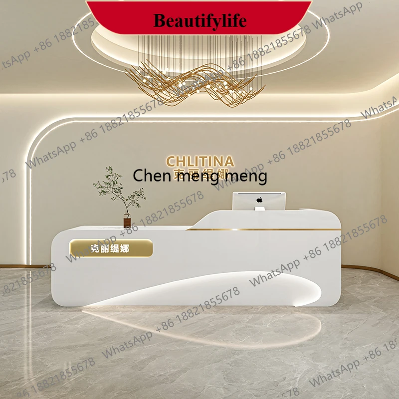 

M132 modern Bar Counter Cabinet Glamour Modern Glamour Simple Nordic Reception Desks Luxury Aesthetic Mostrador Commercial Furni