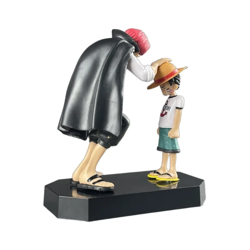 Uma peça artesanal luffy hastes de cabelos vermelhos modelo ornamento presente aniversário anime modelo artesanal naruto pvc ação boneca desktop deco