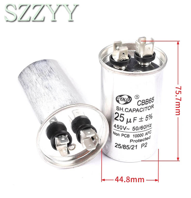 CBB65 air conditioner compressor start capacitor 6/10/16/20/30/40/50/60/70 / 80UF 450V