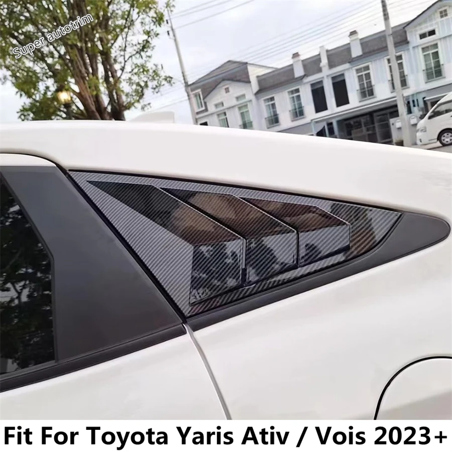 

Rear Triangle Window Shutter Louver Side Vent Sunshade Panel Cover Trim For Toyota Yaris Ativ / Vois 2023 2024 Black Accessories