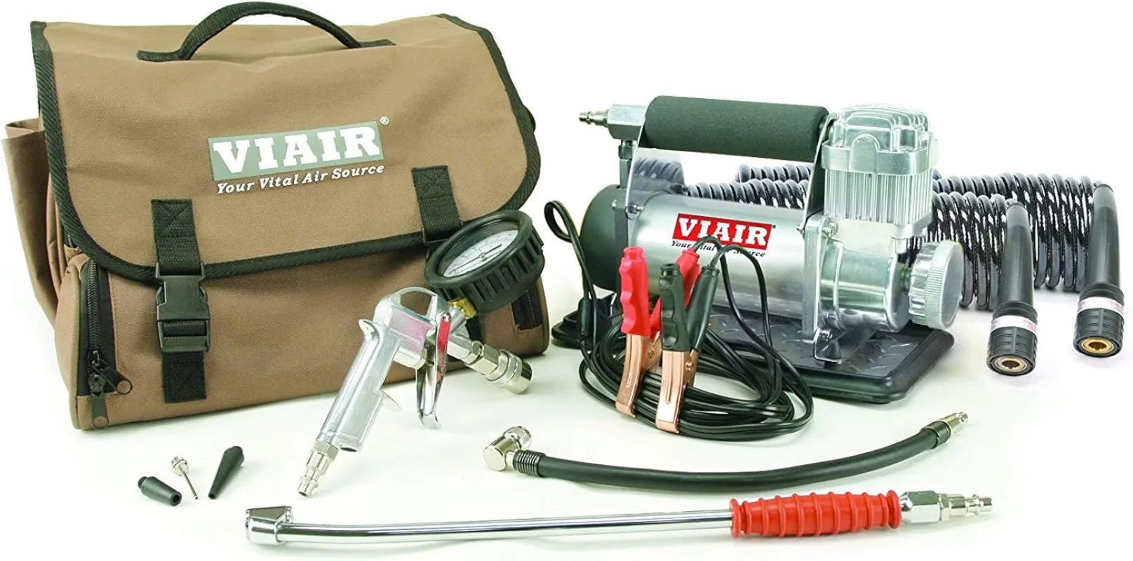 VIAIR 400P-RV-40047 Tire Inflator Portable Air Compressor w/ RV Inflation Gun, 90 Degree Chuck, 12V 150 PSI, up to Class C Tires