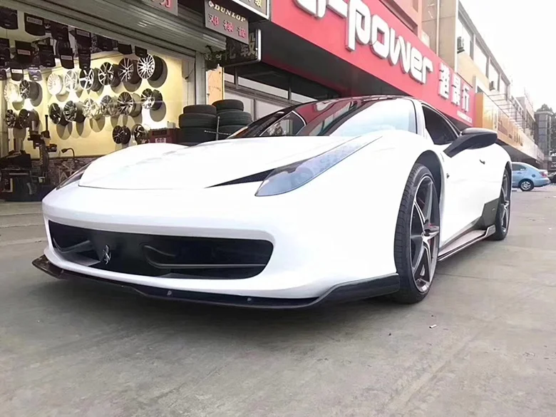 

Обновленная автомобильная лопата из углеродного волокна для Ferrari 458, передняя боковая юбка, задний спойлер, комплект кузова