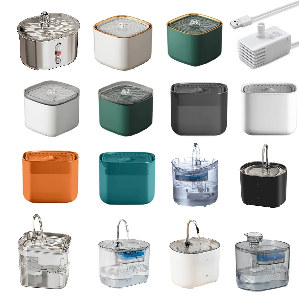 USB Wasserpumpe LED Licht Haustier Katze Wasser Brunnen Motor Ersatz für Katze Blumen Trinknapf Spender Haustier Zubehör – Detail 28