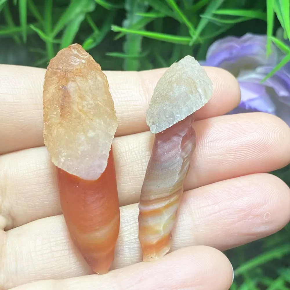 Natural natural winding agate wand obelisk point Healing Crystal Energy stone home decor