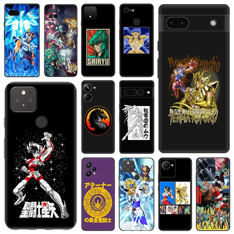 Black Matte Phone Case For Motorola Moto Edge 30 40 20 Pro G200 One Fusion Saint Seiya Macro Cosmo Pixel 8a 7a 6a 7 8 Soft Cover