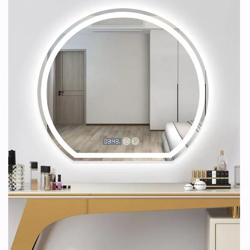 Half Circle Intelligent Dressing Table Bathroom Mmirror Wall Mounted Cloakroom LED Illuminated Makeup Mirrors Home Decoration