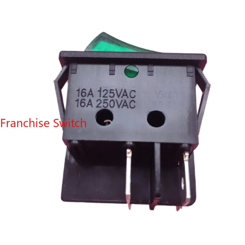 10PCS KCD4 ship type rocker switch R210-C5L-BG four-foot green light 32X25MM power 