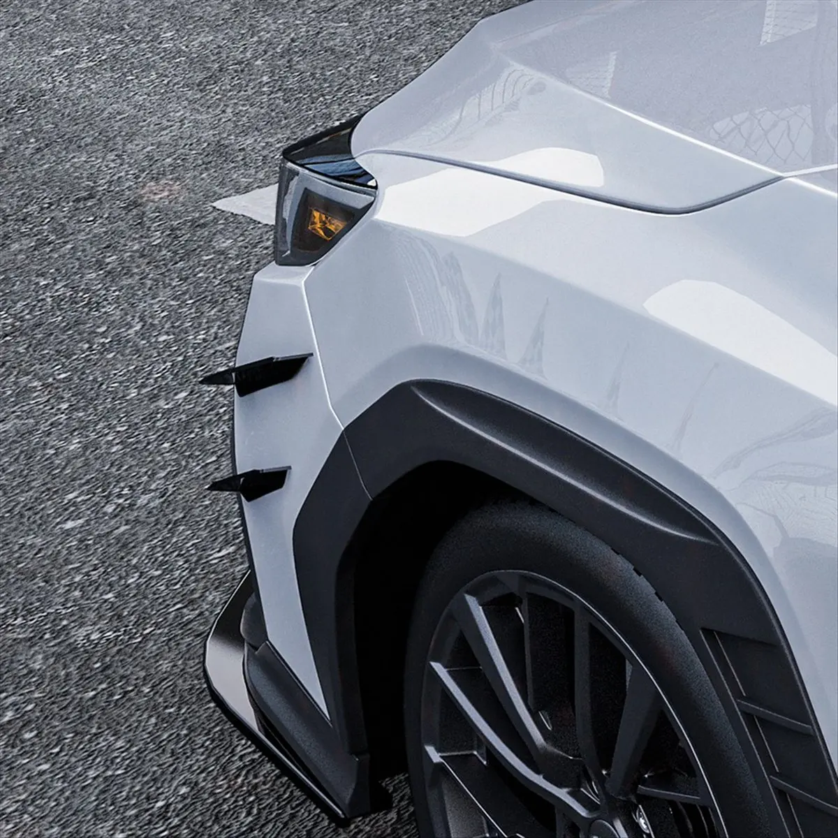 Mega Sale Car Front Bumper Outer Side Splitter Spoiler Canard Trim for Subaru WRX STI VB 2022+ Glossy Black