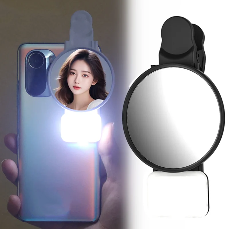 

Universal Mobile Phone Fill Light Selfie Mirror Rear Camera Vlog Photo Selfie Clip Artifact Mini Portable USB Rechargeable Lamp