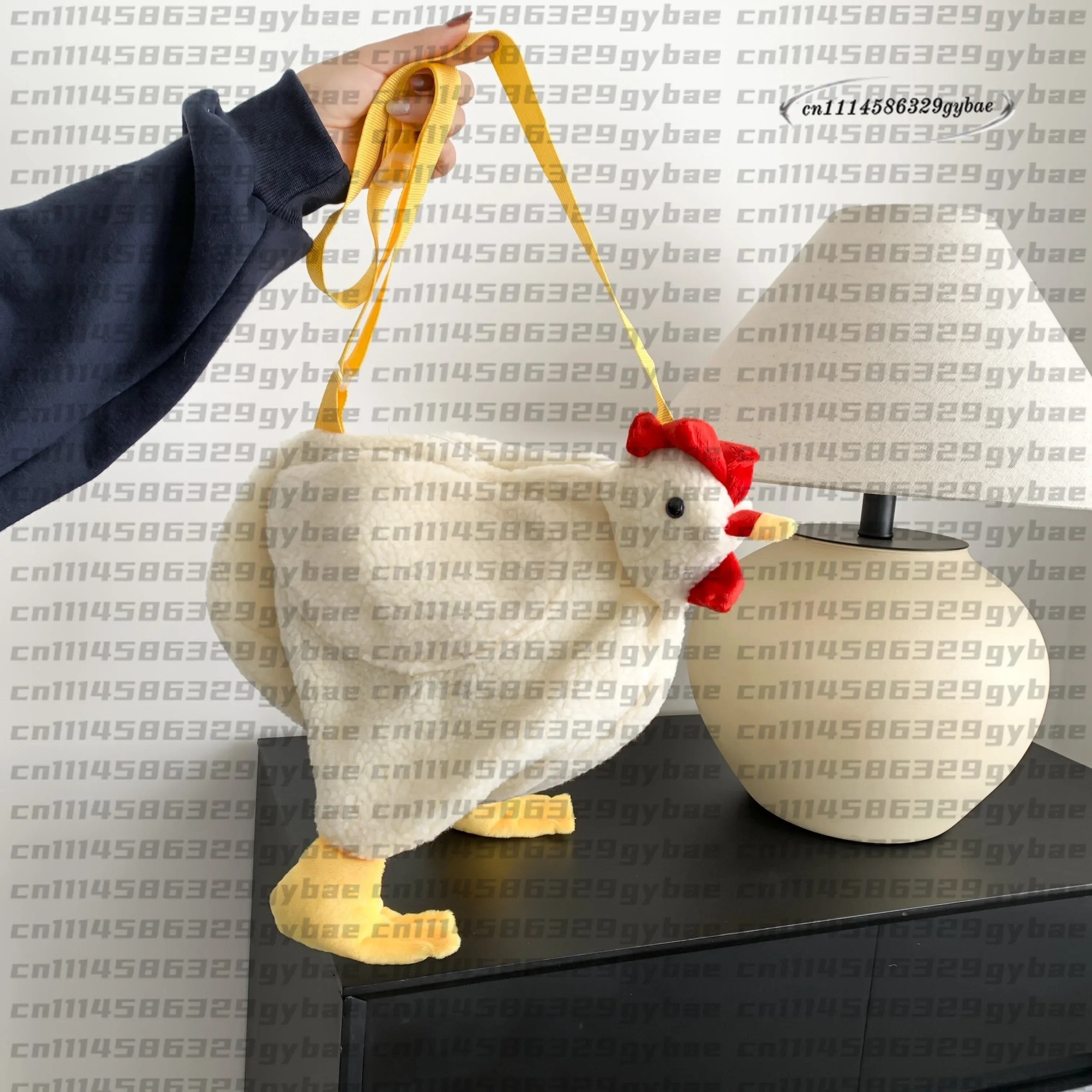 Charming Soft Plush Chicken Pattern Crossbody Bag, Cute Cartoon Novelty Shoulder Bag for Women Girl Daily Use,Travel,Work,Party.