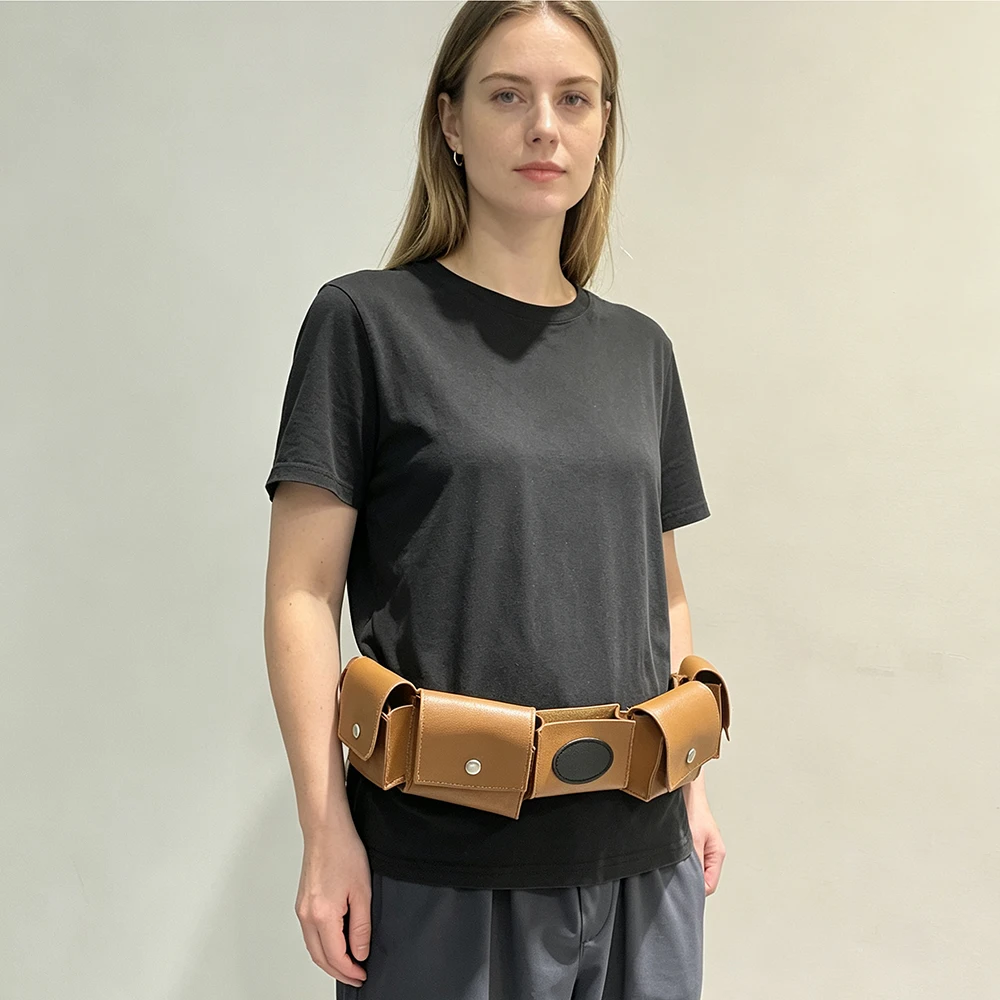 Mittelalterliche Steampunk-Bandolier-Tasche für Nerf-Kampfmunition, Brusttasche für Patronen, Ninja-Krieger-Kostüm, LARP-Zubehör, Dart-Tasche – Detail 15