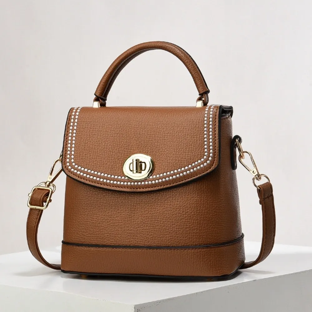 

Элегантная улучшенная сумка из искусственной кожи с защитой от брызг воды, большая вместительная текстурированная квадратная сумка, портативная женская сумка на плечо цвета миндального печенья