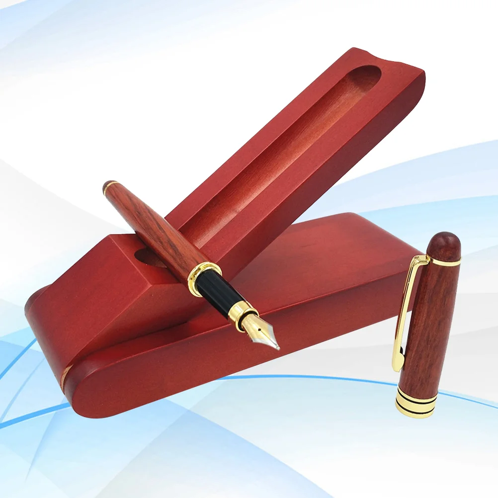 

Wooden Fountain Pen with Gift Case for Signature Business Birthday Graduation Father's Day Gift pen with gift box