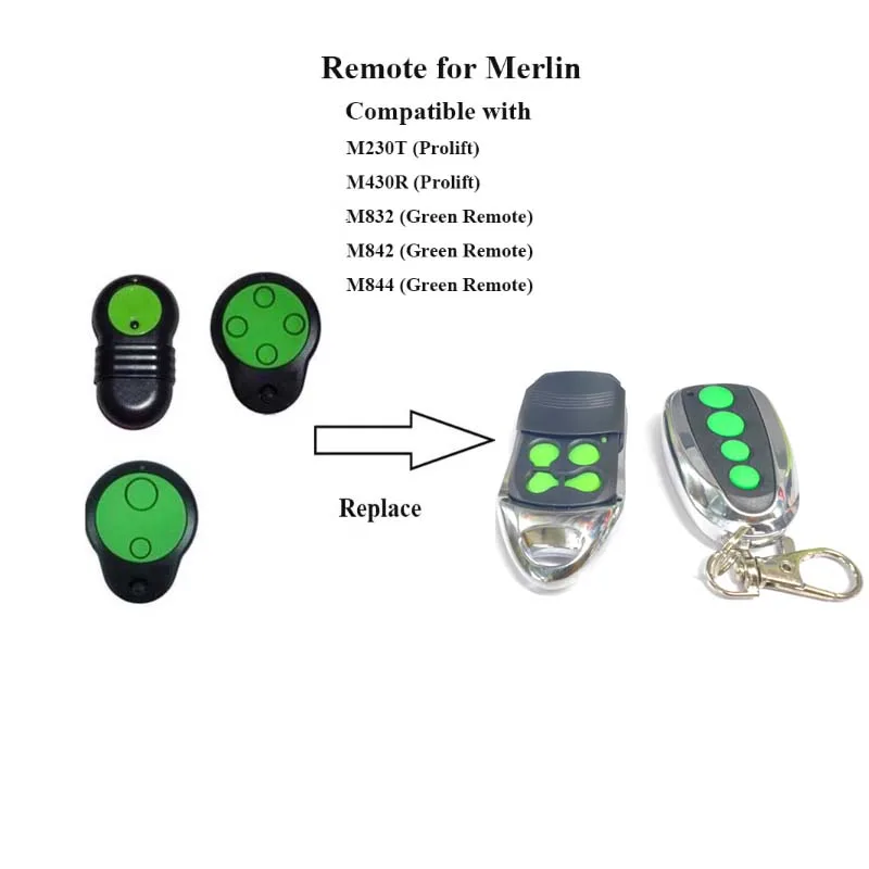 Garage Door Remote Control for Merlin M832 M842 M844 230t 430r Gate Door Remote Replacement 433.92mhz Rollling Code