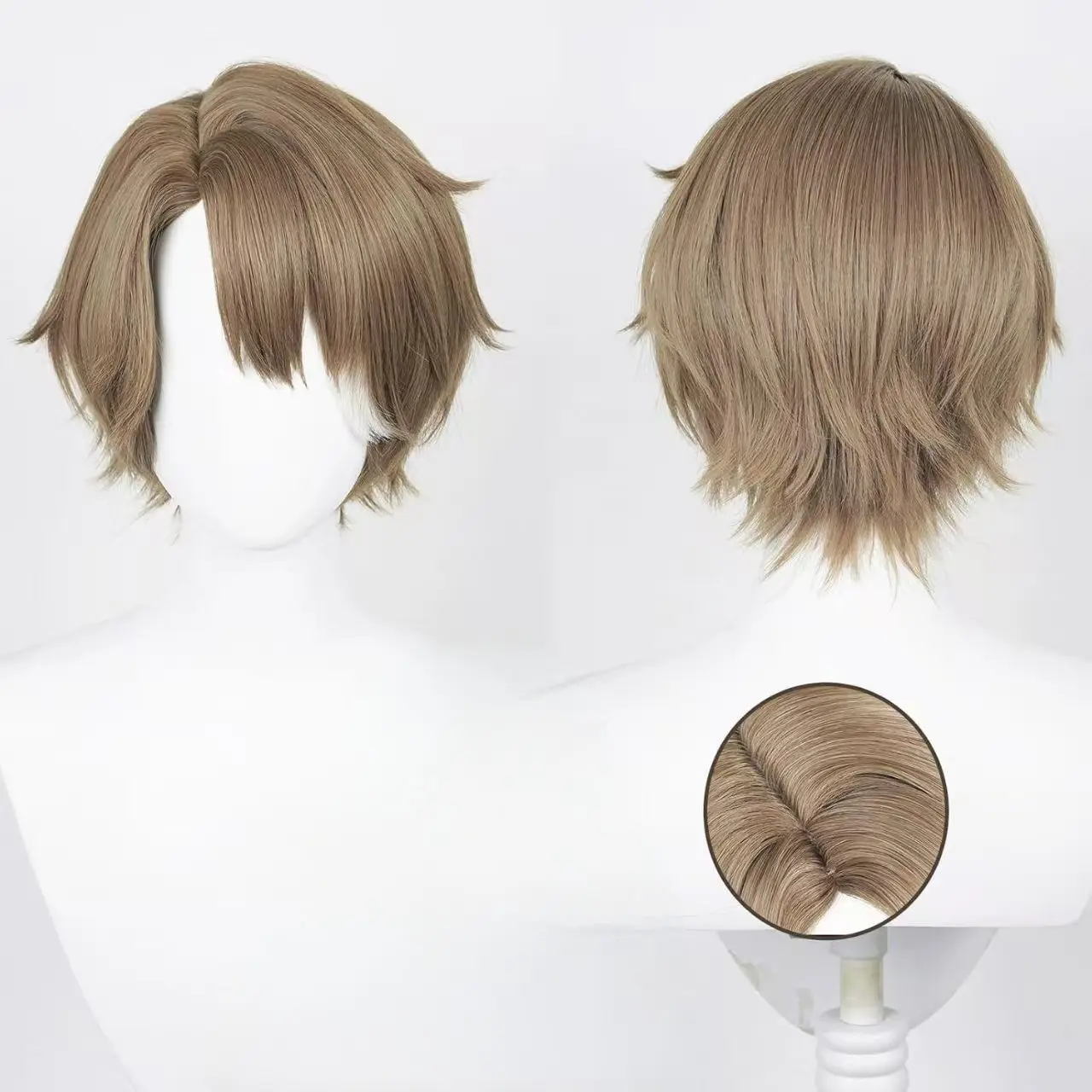 

1 Piece Of 10" Game Character Same-Style Breathable Brown Wig. High-Quality Heat-Resistant Synthetic Wigs, Suitable For Cosplay