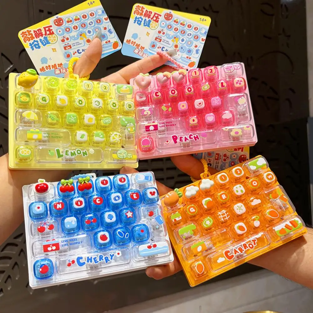 Cute Decompression 26 Press Keyboard Fidget Toy Keychain Pendant Perfect Bag Pendant Decompression Toy Gifts