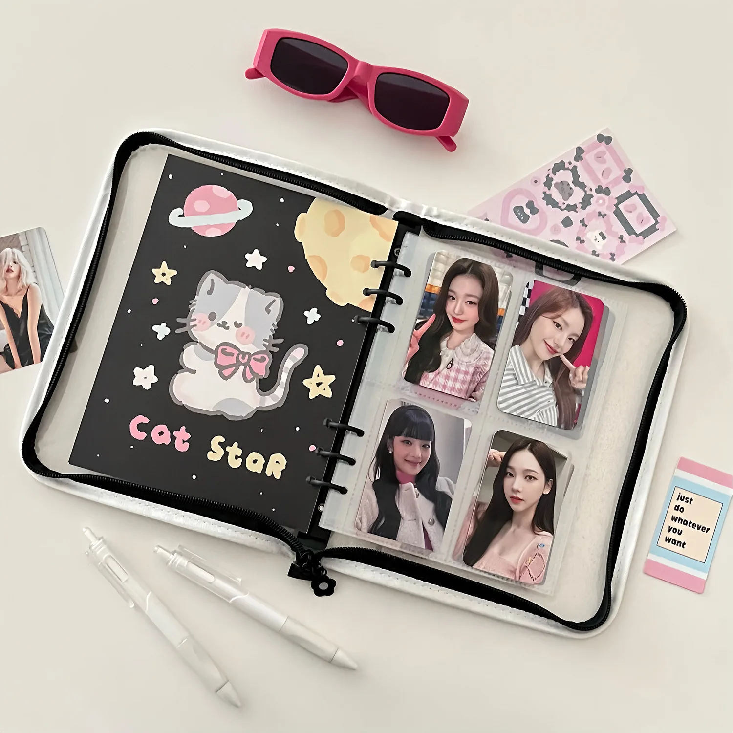 MINKYS-Color Kpop Photocard Binder com Zipper, Coletar Livro, Titular do Cartão Foto Idol, Nova papelaria