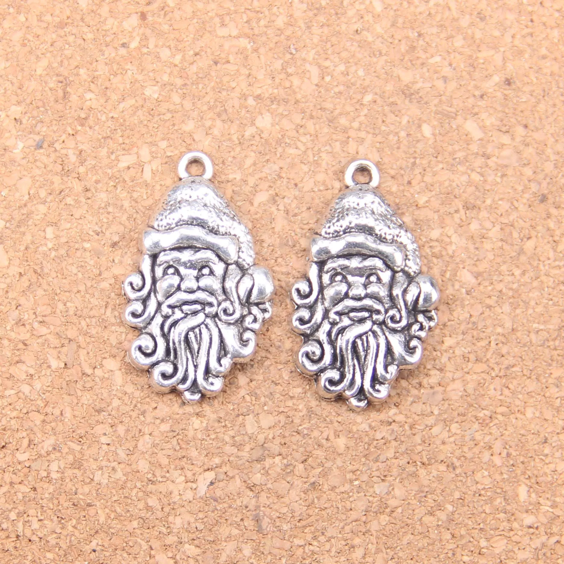 32pcs Charms Christmas Santa Claus 32x19mm Antique Pendants,Vintage Tibetan Silver Jewelry,DIY For Bracelet Necklace