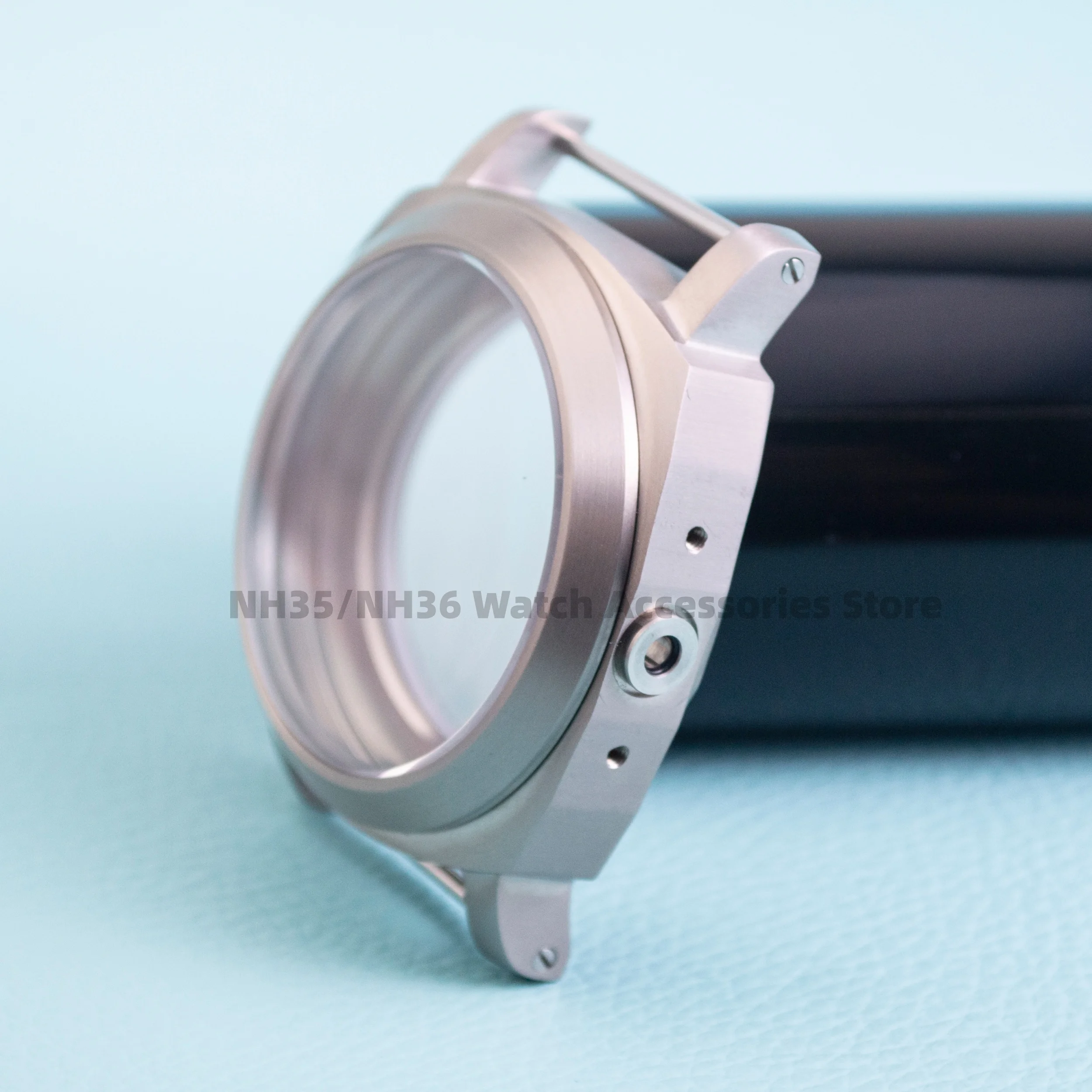 PAM 5218 Titanium Watch Case Vintage Retro P3 Watch Case 44mm Case Sapphire Glass 10ATM Waterproof fit CG6497/6498/ST3600