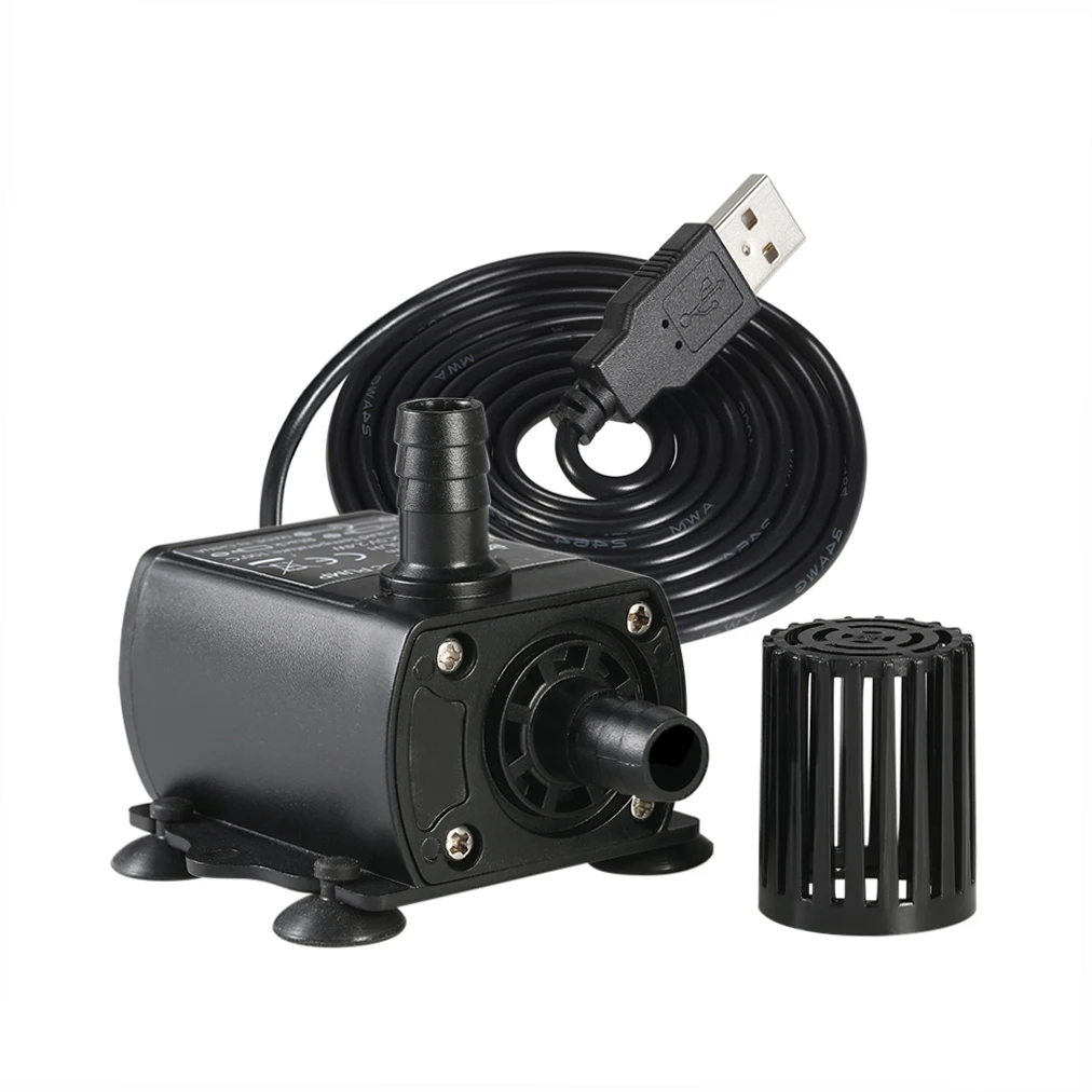 Water Pumps Ultra-quiet Mini USB 5V 4.8W Brushless Water Pump Waterproof Submersible Fountain For Garden Pond Camping