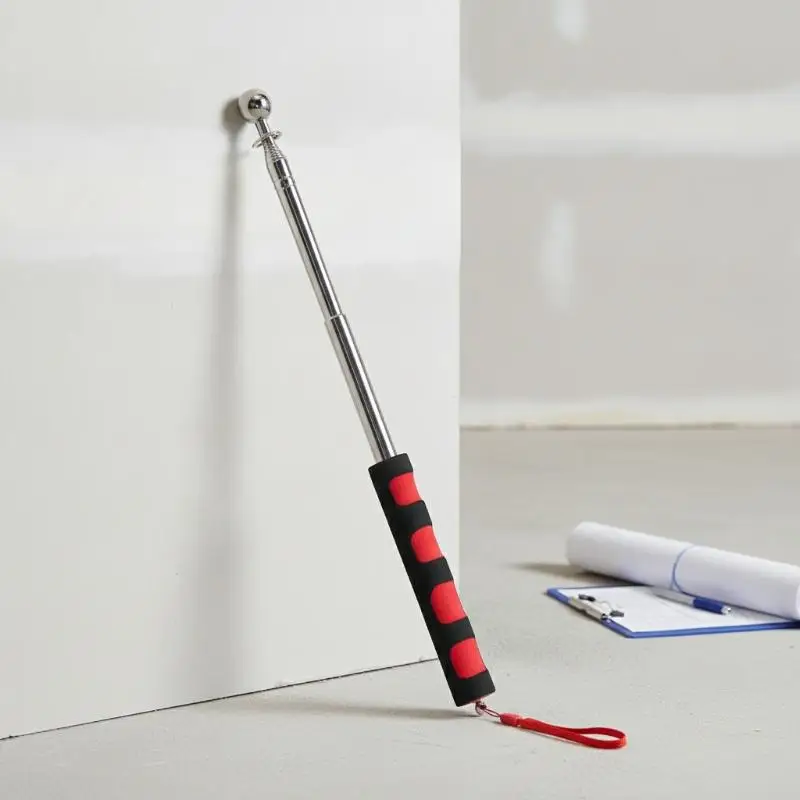 Telescopic Tile Hollowing Hammer 115cm Thickened Extended Rod Durable Renovation Quality Inspection Tool for Decorators